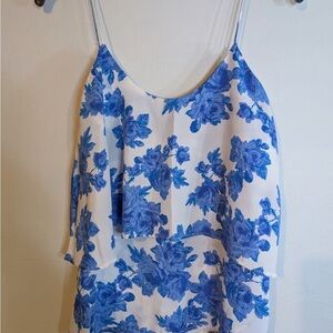 PAPER CRANE WHITE & BLUE FLORAL CAMI Small NEW